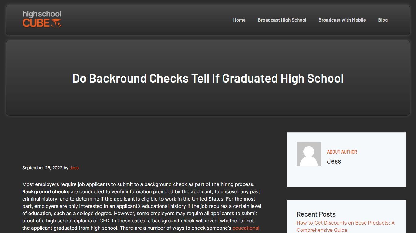 Do Backround Checks Tell If Graduated High School